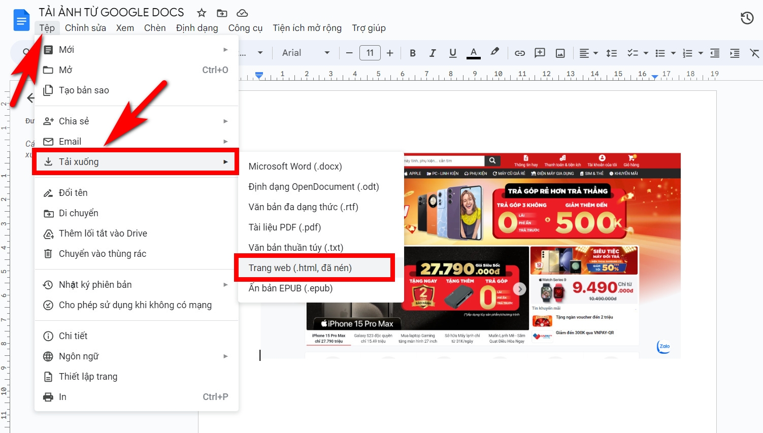 tải ảnh từ google docs 2