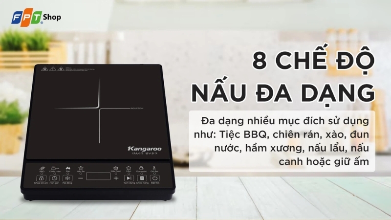 Mẫu bếp điện từ đơn Kangaroo KG18IC1 (Kèm nồi)