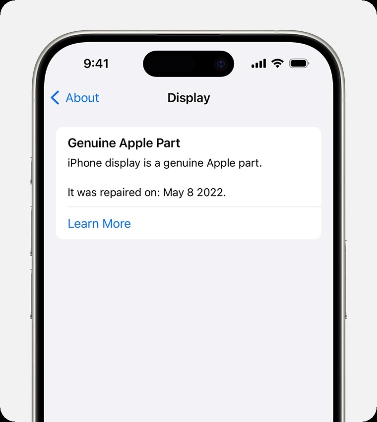 iPhone báo linh kiện chính hãng 6