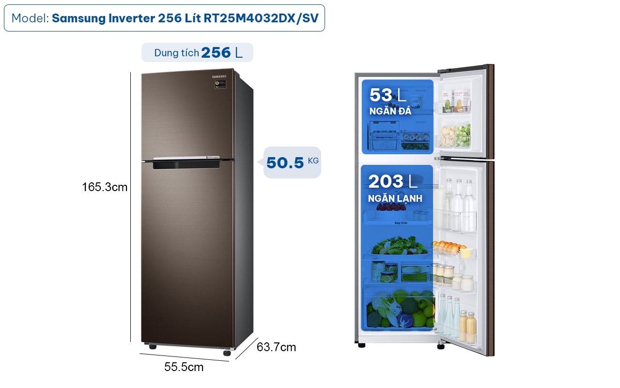 Tủ lạnh Samsung 256L hình 2