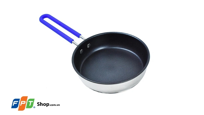 Mẫu chảo inox 3 đáy chống dính đáy từ Goldsun GPA1402-20IH 20cm