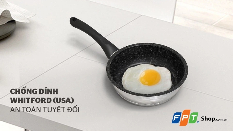 Mẫu chảo cạn inox 5 đáy đáy từ Sunhouse IN20M4 20cm