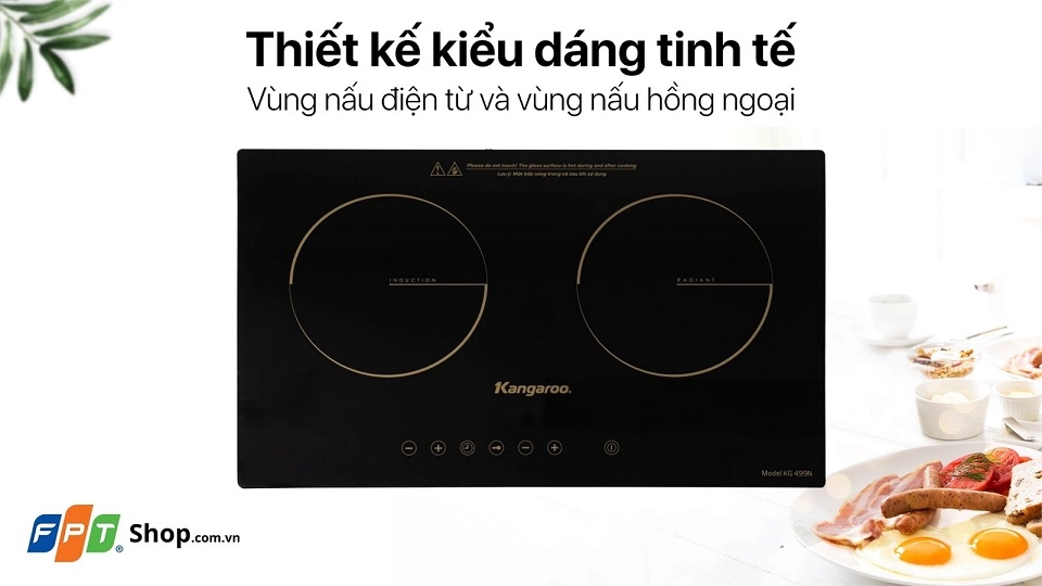 Bếp đôi hồng ngoại điện từ Kangaroo KG499N