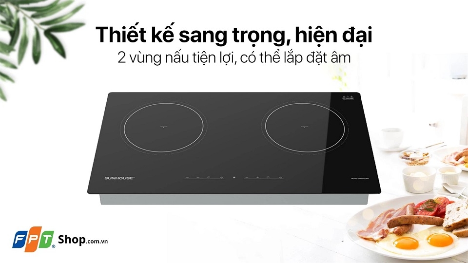 Bếp điện từ đôi Sunhouse SHB9122MT