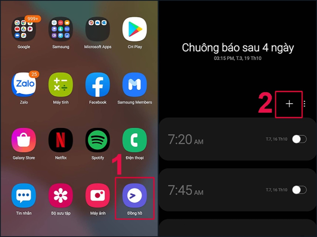 cách đặt báo thức trên điện thoại Samsung - hình 1