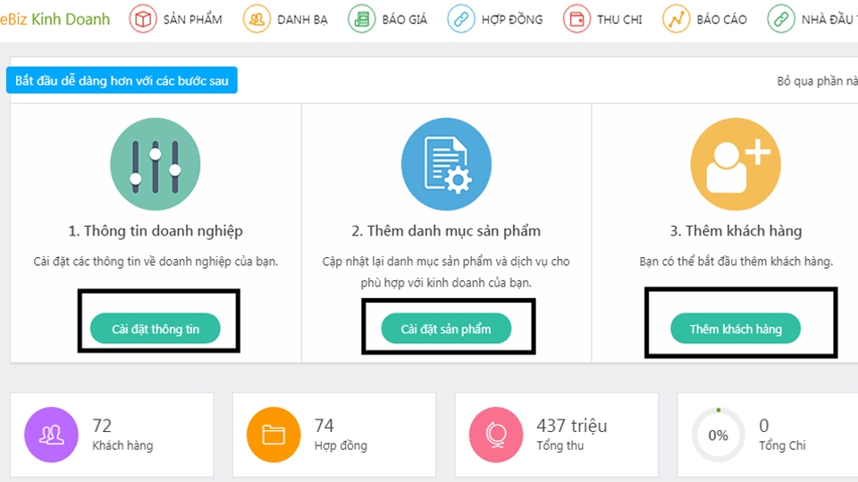 Phần mềm quản lý cửa hàng xe máy Ebiz.