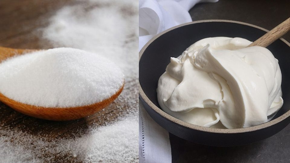 Nguyên liệu làm sốt caramel.