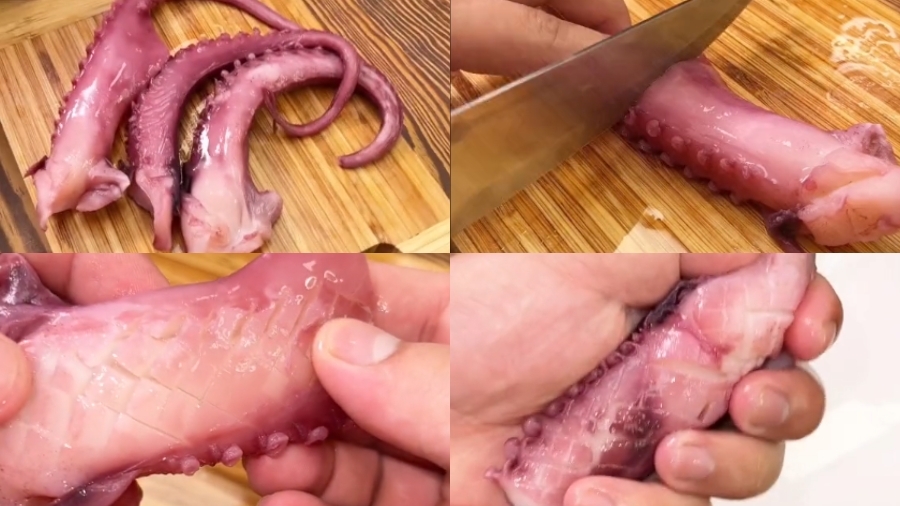 Cách làm râu bạch tuộc nướng sa tế bằng nồi chiên không dầu 1