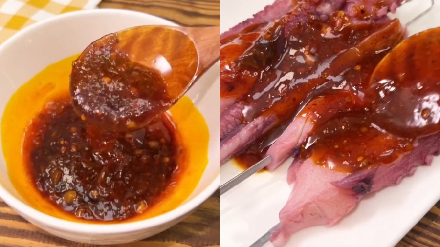 Cách làm râu bạch tuộc nướng sa tế bằng nồi chiên không dầu 2