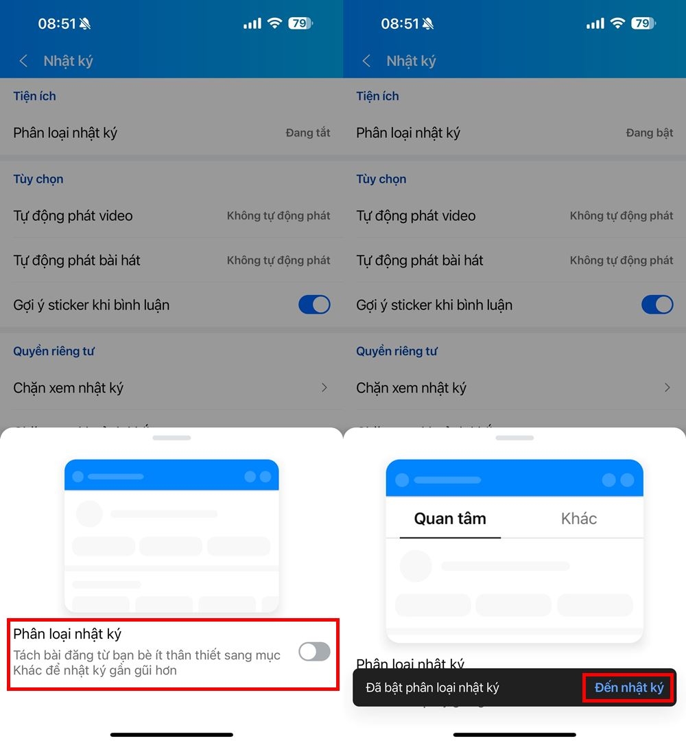 Cách phân loại nhật ký trên Zalo 3