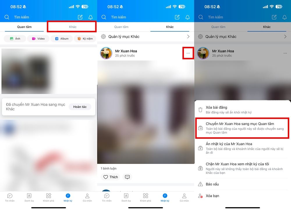 Cách phân loại nhật ký trên Zalo 5
