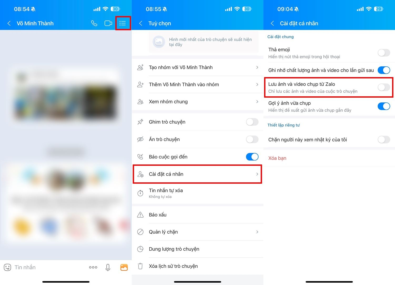 Cách tắt tự động lưu ảnh trên Zalo cho toàn bộ cuộc trò chuyện 4