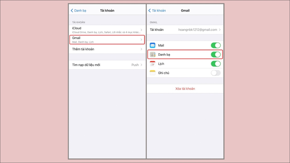 Đồng bộ danh bạ iPhone trên Gmail thành công