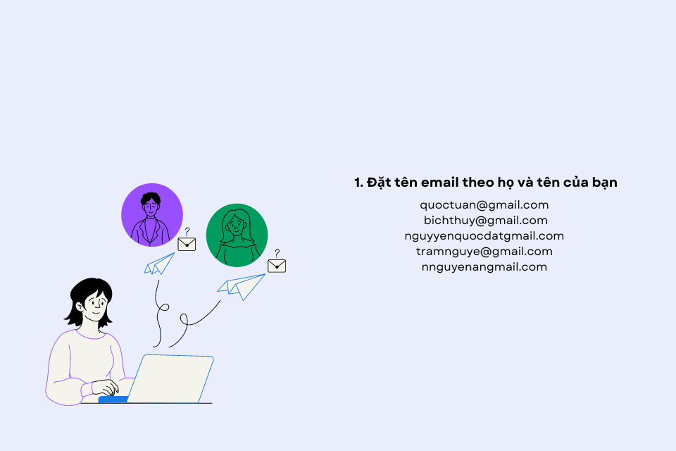 Đặt tên email theo họ và tên của bạn
