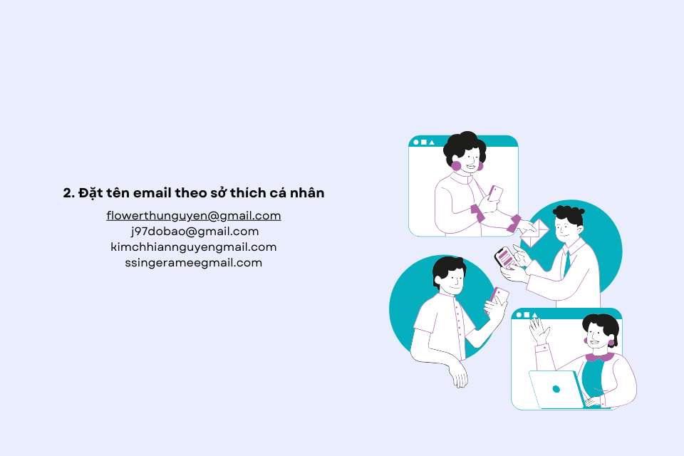Đặt tên email theo các sở thích cá nhân