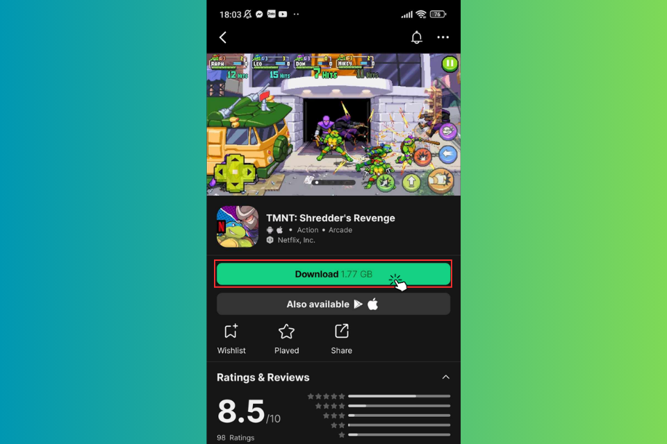 Chọn Download sau đó chờ ứng dụng tự động tải xuống và cài đặt