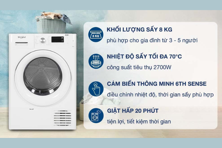 máy sấy quần áo Whirlpool của nước nào 3