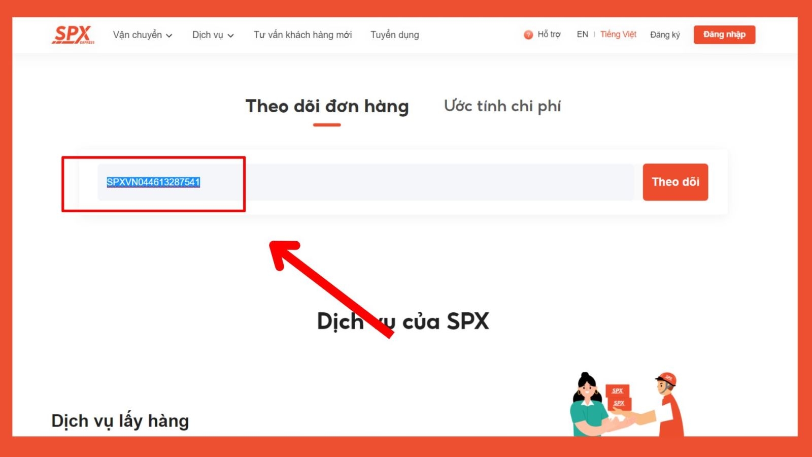 Lấy mã vận đơn của đơn hàng bạn cần tra cứu trên ứng dụng Shopee