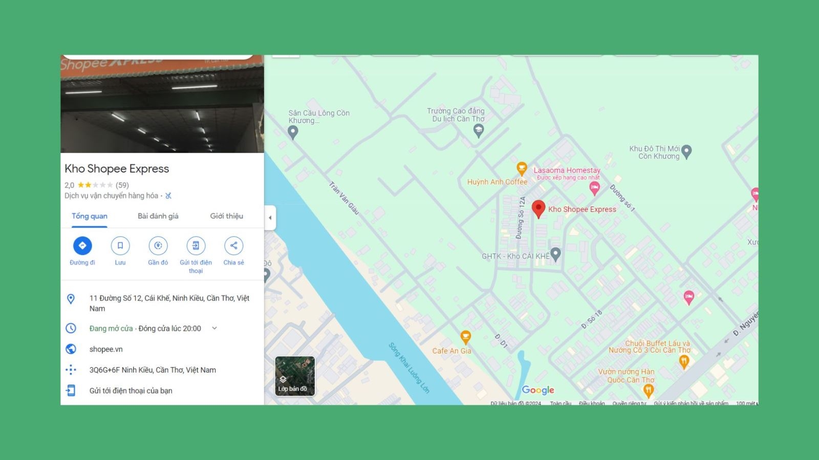 Địa chỉ cụ thể của kho Cần Thơ SOC Shopee ở đâu?