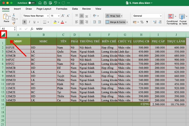 xóa trên excel 1
