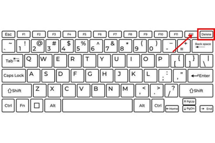 delete trên bàn phím
