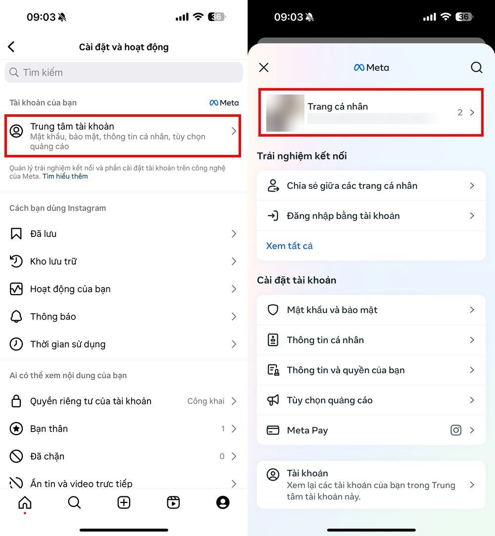 Cách huỷ liên kết tài khoản Facebook với Instagram 3