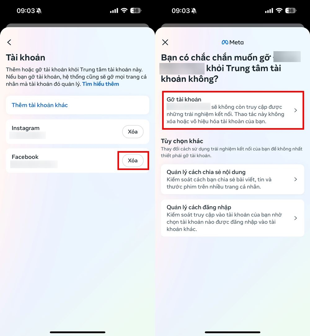 Cách huỷ liên kết tài khoản Facebook với Instagram 4
