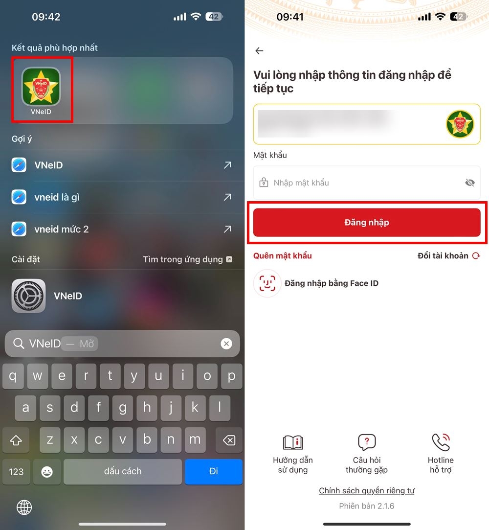 Cách lấy lại mã passcode trên VNeID 1