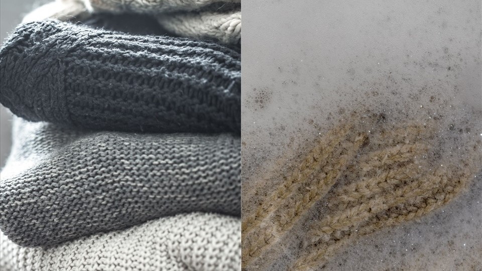 Tẩy các vết keo trên áo lông, áo len