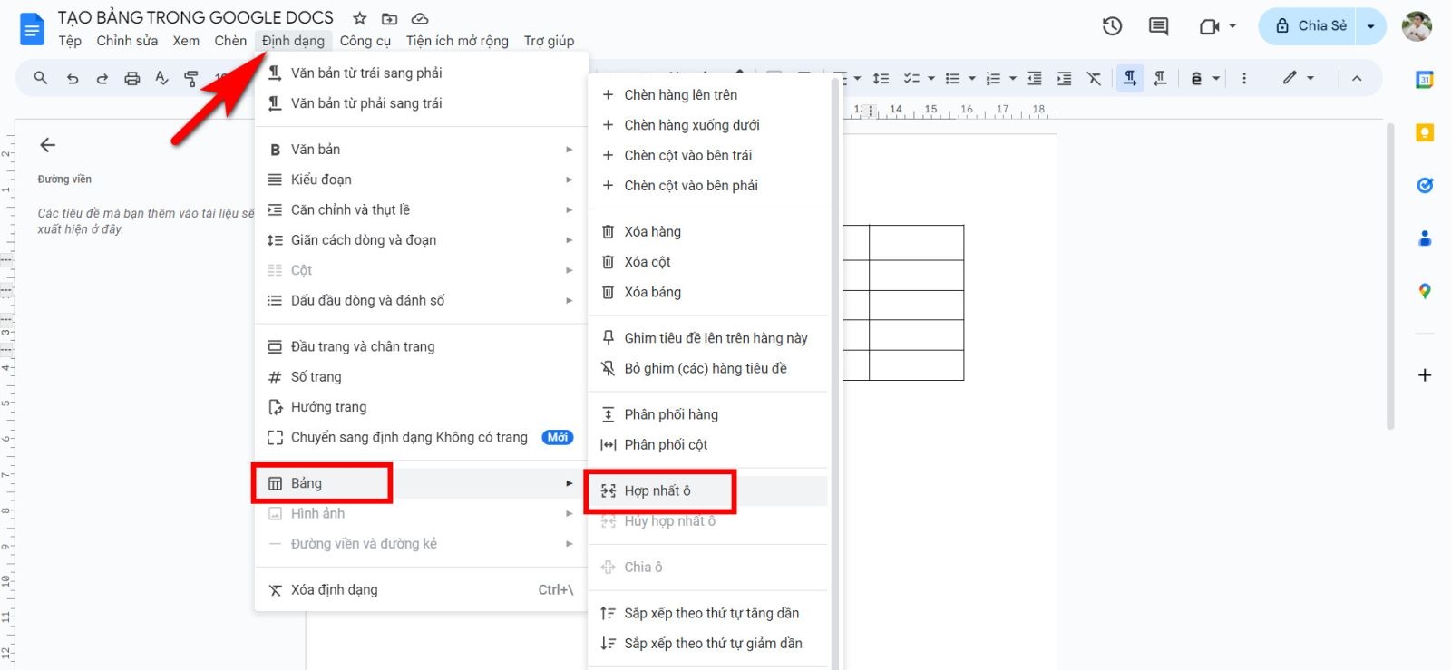 cách tạo bảng trong Google Docs 16