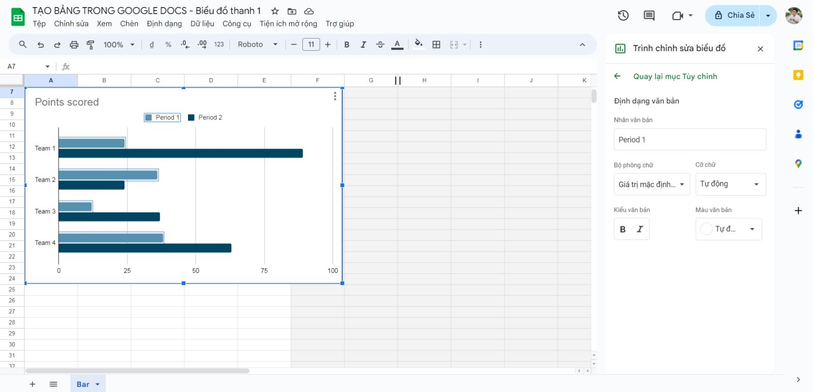 cách tạo bảng trong Google Docs 6