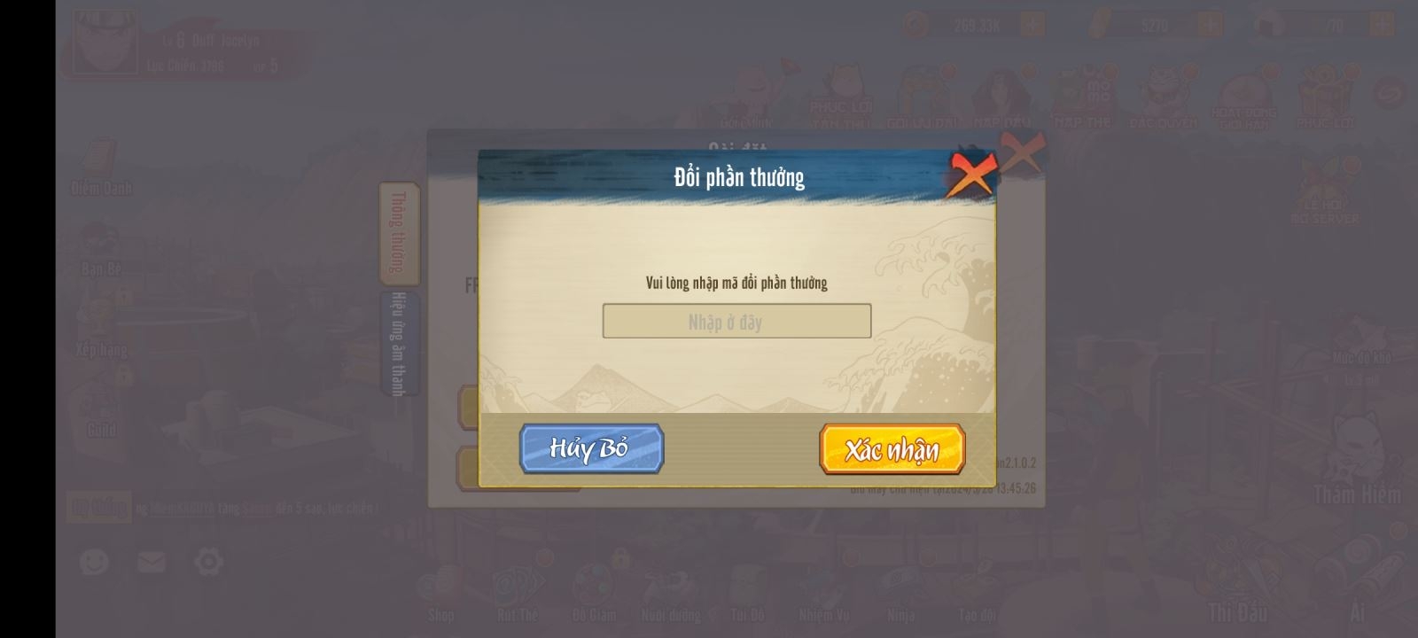 Đổi mã trong game