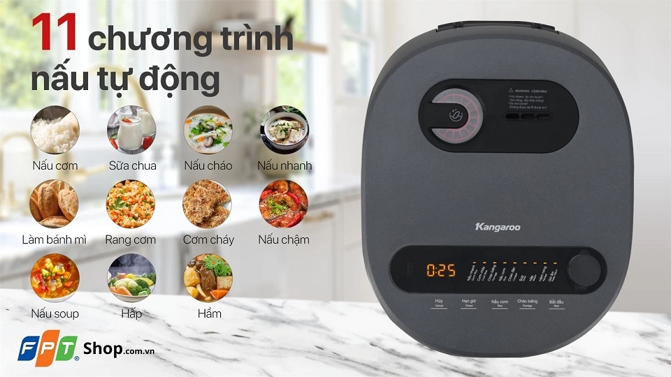 Nồi cơm điện cao tần Kangaroo 1.8 lít KG18RIH2