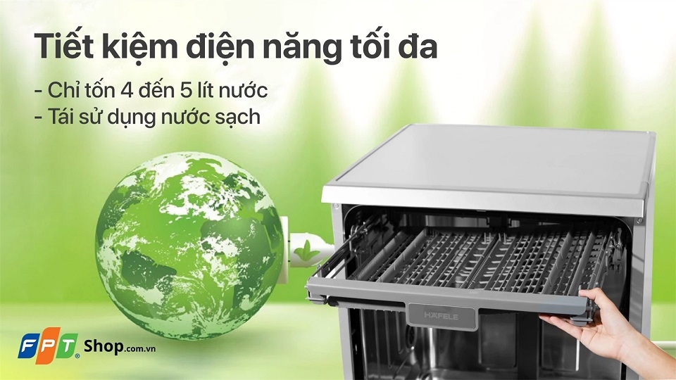 Máy rửa bát độc lập 15 bộ Hafele HDW-F60E (538.21.200)