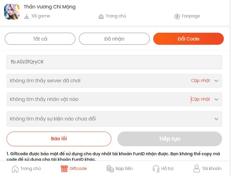 code Thần Vương Chi Mộng - hình 4
