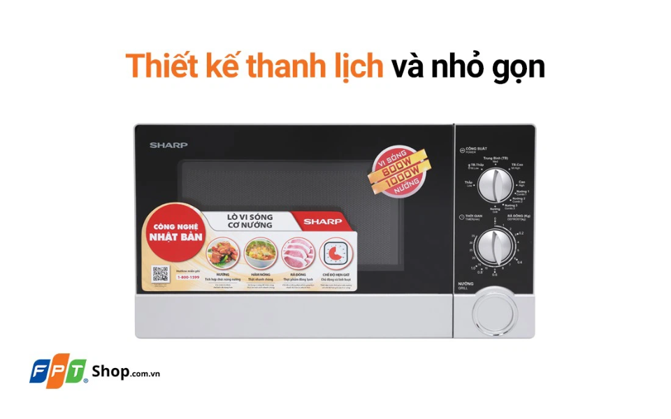 Lò vi sóng có nướng Sharp 23 lít R-G302VN-S