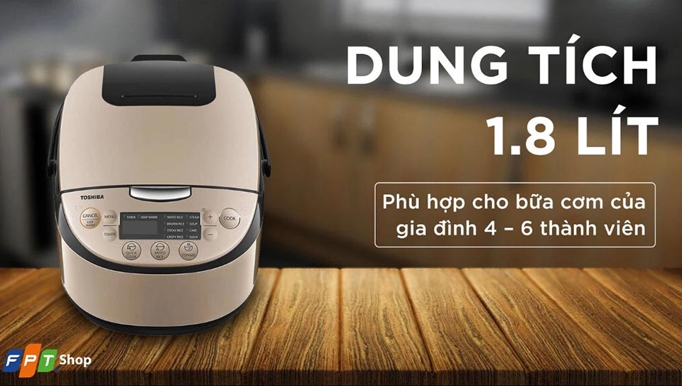 Nồi cơm điện tử Toshiba 1.8 lít RC-18DR3PV(G)