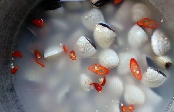 cách ngâm nghêu sạch cát 3