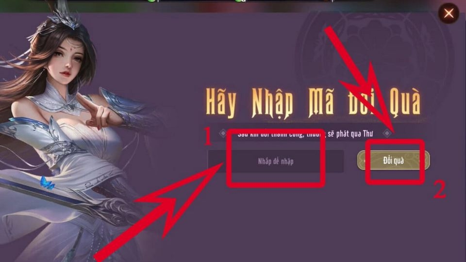 Chọn vào phần đổi quà trong game