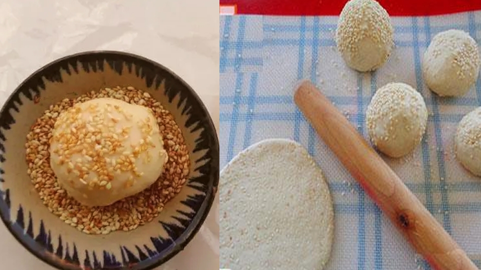 Tạo hình cho bánh tiêu sữa.