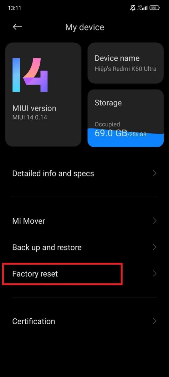 mất cài đặt vân tay Xiaomi - hình 11