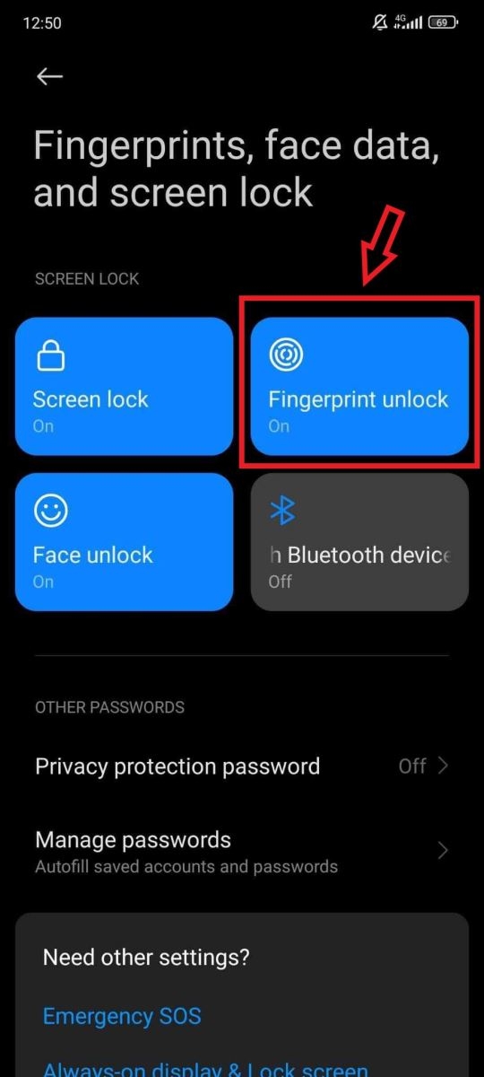 mất cài đặt vân tay Xiaomi - hình 2