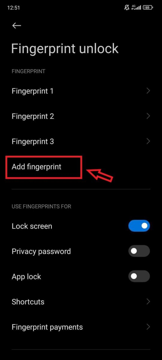 mất cài đặt vân tay Xiaomi - hình 4
