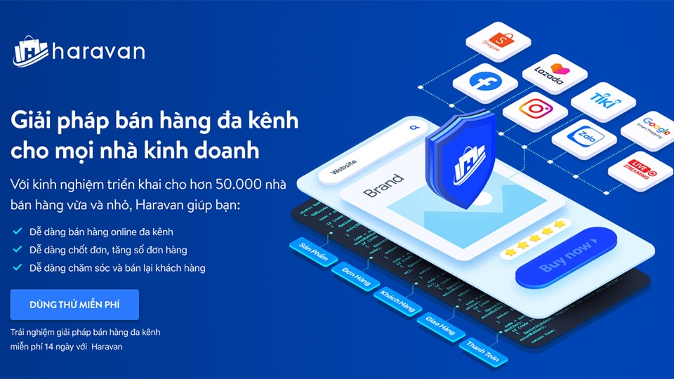 Haravan có tính năng xử lý đơn hàng, đồng bộ thông tin, số lượng sản phẩm