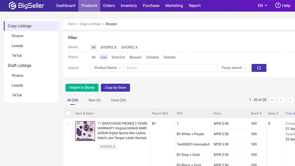 Big Seller cung cấp đa dạng các công cụ thông minh giúp quản lý gian hàng hiệu quả hơn