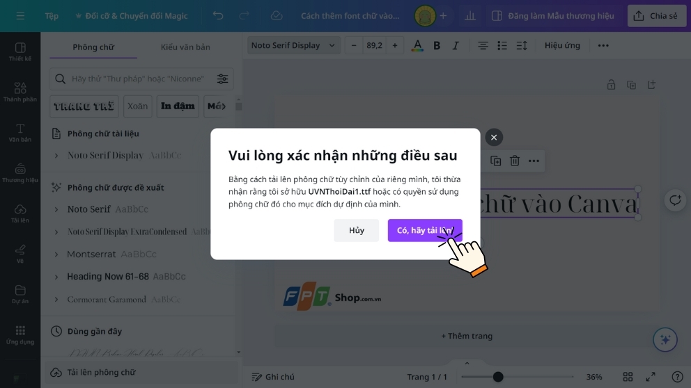Cách thêm font chữ vào Canva cực kì dễ (H5)