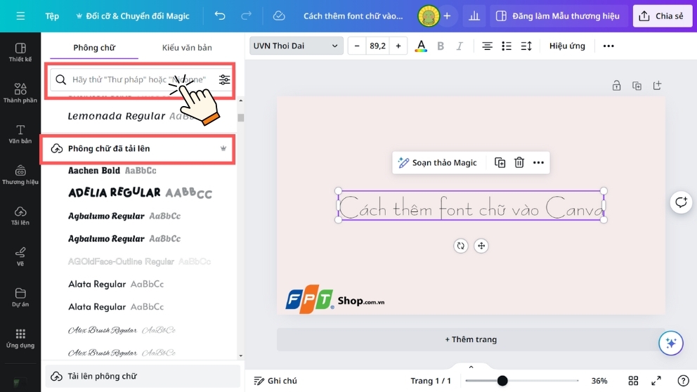 Cách thêm font chữ vào Canva cực kì dễ (H6)