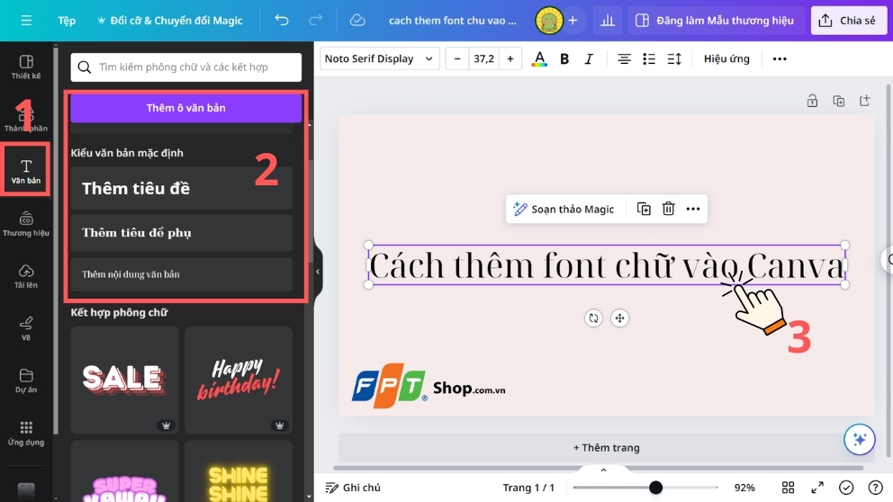 Cách thêm font chữ vào Canva cực kì dễ (H3)