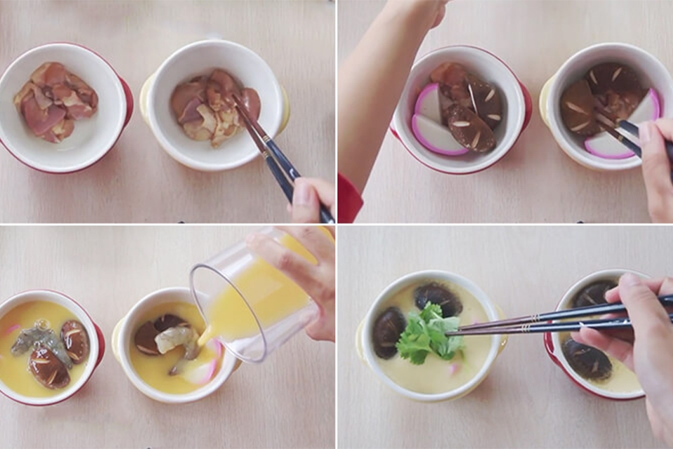 Bước 3: Hấp trứng