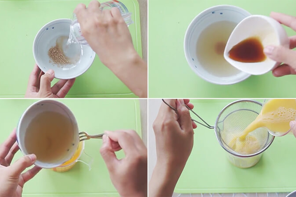 Bước 2: Pha trứng